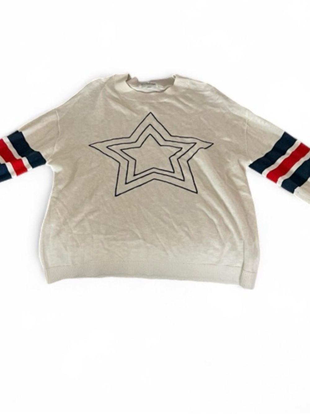 NWOT P.J. Salvage Star Spangled Summer Stars & Stripes Knit Sweater  (Small)